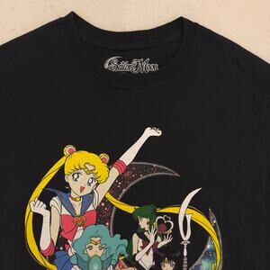Sailor Moon Anime Graphic Short Sleeve Crew Neck T Shirt Mens Size S Black